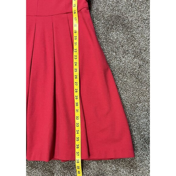 Boden Women Red Dress Size 12 Cap Sleeve Pleated Heavyweight Christmas - Picture 5 of 11